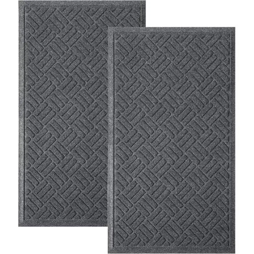Front Door Mat 2 Pack Indoor and Outdoor Welcome Mat, Absorbent and Away Water